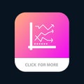 Graph, Analysis, Analytic, Analytics, Chart, Data Mobile App Button. Android and IOS Glyph Version Royalty Free Stock Photo