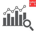 Graph analysis glyph icon