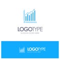 Graph, Analytics, Business, Diagram, Marketing, Statistics, Trends Blue Solid Logo with place for tagline