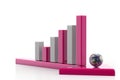 Graph with arrow and earth Royalty Free Stock Photo