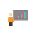Graph, Business, Chart, Efforts, Success  Flat Color Icon. Vector icon banner Template Royalty Free Stock Photo