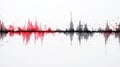 Graph of a cardiogram on a white background, depicting a sound wave Royalty Free Stock Photo
