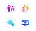 Graph chart, Algorithm and Employee results icons set. Settings sign. Get report, Developers job, Chart. Vector Royalty Free Stock Photo