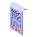 Graph chart assignment icon, isometric style Royalty Free Stock Photo