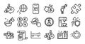 Graph chart, Augmented reality and Delegate work line icons set. Vector