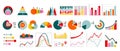 Graph chart. Growth graphic, arrow statistic, stock economy, financial diagram, data bar, business infographic isolated Royalty Free Stock Photo