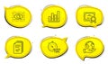 Graph chart, Handout and Quick tips icons set. Artificial intelligence sign. Vector