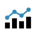 Graph chart icon. Financial statistics diagram