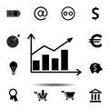 Graph, chart icon. Simple glyph vector element of web, minimalistic icons set for UI and UX, website or mobile application Royalty Free Stock Photo