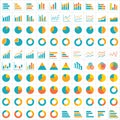 100 graph and chart infographic icon flat design