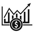 Graph chart nascent icon simple vector. Chart direct fintech Royalty Free Stock Photo