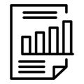 Graph chart report icon, outline style Royalty Free Stock Photo