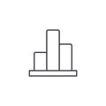 Graph chart, statistic diagram thin line icon. Linear vector symbol