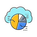 graph cloud computing color icon vector illustration Royalty Free Stock Photo