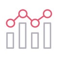 Graph color line vector  icon Royalty Free Stock Photo