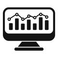 Graph computer chart icon simple vector. Online boost