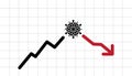 Graph coronavirus stock market fal, Pandemic falling markets