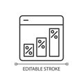 Graph in data analytics linear icon