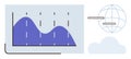 Global Data Analysis with Graph and Cloud Elements for Digital Analytics Royalty Free Stock Photo