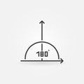 Graph with 180 degrees Angle outline vector concept icon Royalty Free Stock Photo