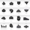 Graph design 3d info graphic template black color Royalty Free Stock Photo