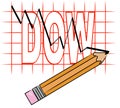 Graph of dow going down Royalty Free Stock Photo