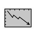 Graph down icon. Growth stock diagram financial graph. Vector illustration. Stock image. Royalty Free Stock Photo