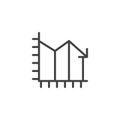 Graph down outline icon Royalty Free Stock Photo