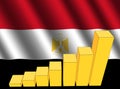 Graph on Egyptian flag Royalty Free Stock Photo