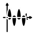 graph of electromagnetic waves glyph icon vector illustration