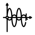 graph of electromagnetic waves line icon vector illustration