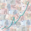 Graph on euro currency Royalty Free Stock Photo