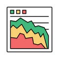 Graph fill vector icon which can easily modify or edit