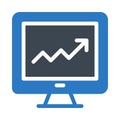 Graph glyph color flat vector icon Royalty Free Stock Photo