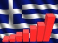 Graph and Greek flag Royalty Free Stock Photo