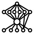 Graph with grid connections line icon, neural network concept. Vector graphics. Data algorithm, deep learning sign on Royalty Free Stock Photo