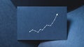 Graph growth increase progress blue paper backdrop
