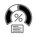 Graph half glyph vector icon which can easily modify or edit
