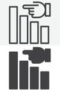 Graph and hand line and solid vector icon set Royalty Free Stock Photo