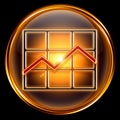 Graph icon golden