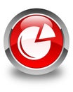 Graph icon glossy red round button Royalty Free Stock Photo