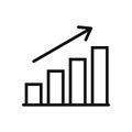 Graph icon vector. Simple graph sign in modern design style for web site and mobile app. EPS10 Royalty Free Stock Photo