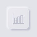 Graph icon, White Neumorphism soft UI Design for Web design. Royalty Free Stock Photo
