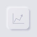 Graph icon, White Neumorphism soft UI Design for Web design. Royalty Free Stock Photo