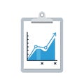 Graph with Increasing Trend on Clipboard Business Data Chart Royalty Free Stock Photo