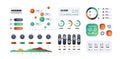 Graph infographic. Colorful modern flow charts and diagrams, option and step timeline, gradient graphic. Vector isolated