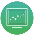 Graph Isolated Vector with Line and Fill Icon
