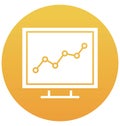 Graph Isolated Vector with Line and Fill Icon