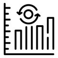 Graph key point icon outline vector. List check