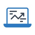 Graph laptop vector glyph color icon